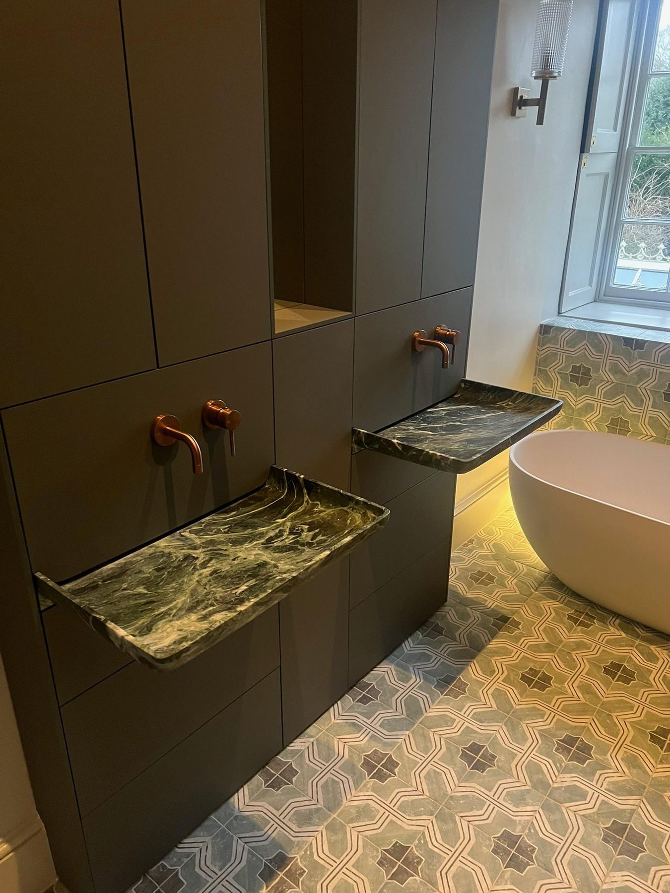 Brass bath taps
