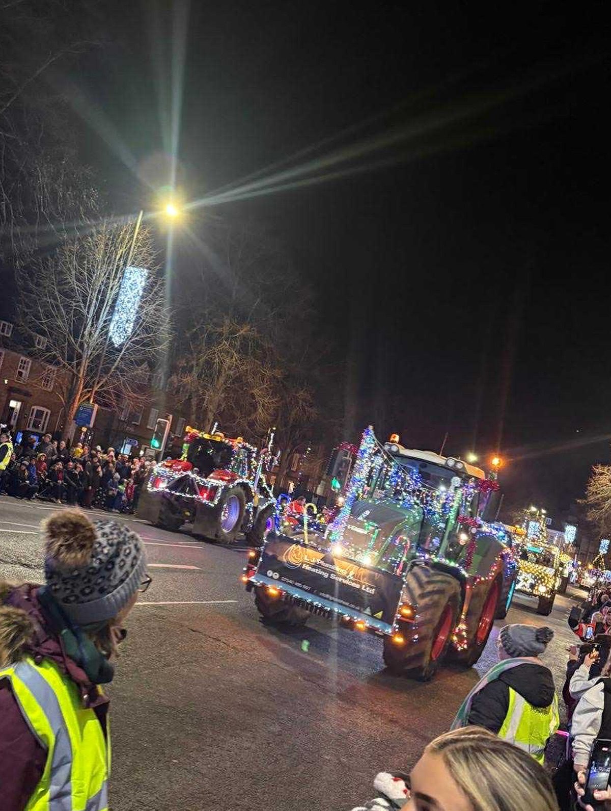 The sponsored tractor in the Banbury Christmas Tractor Run