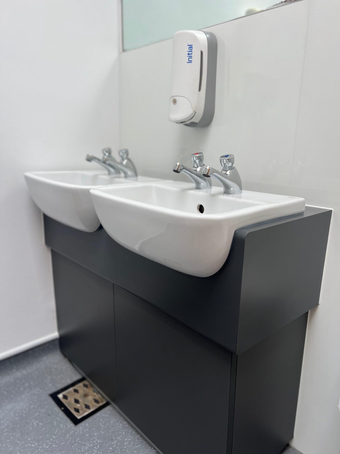 Refurbished washbasins at Bishop Loveday