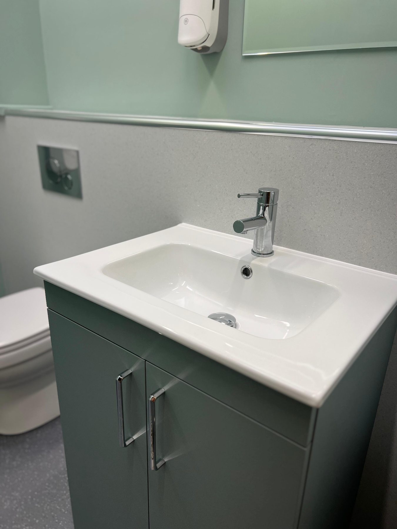 Staff toilet basin
