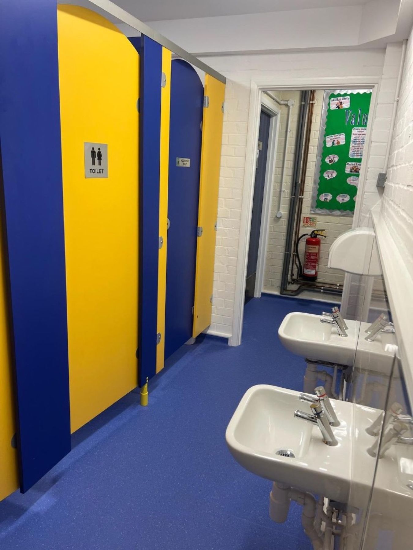 Washroom looking toward the corridor
