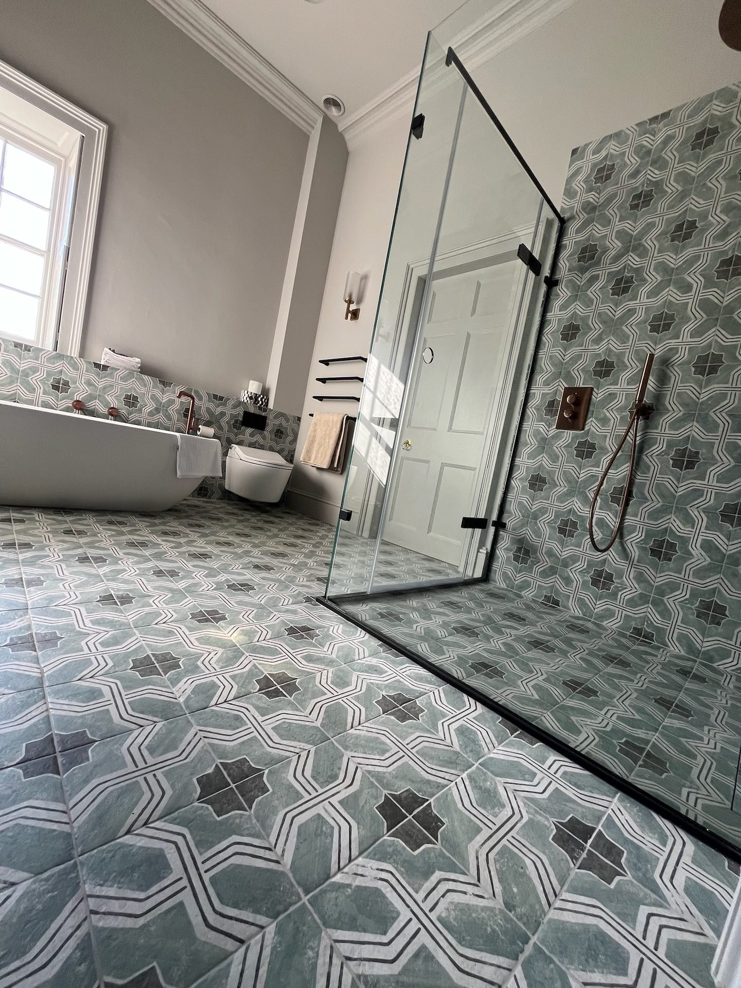 Finished walk-in shower