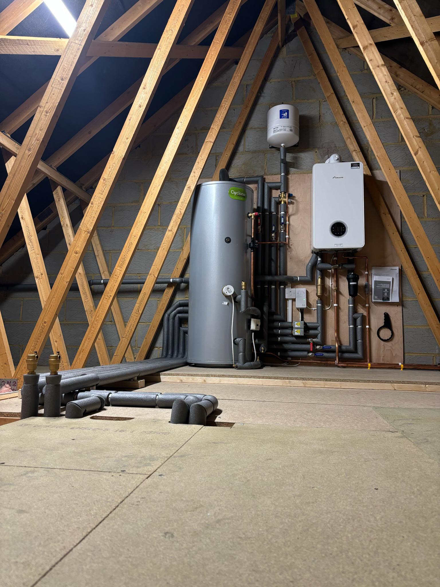Plant and cylinder set out during installation preparation